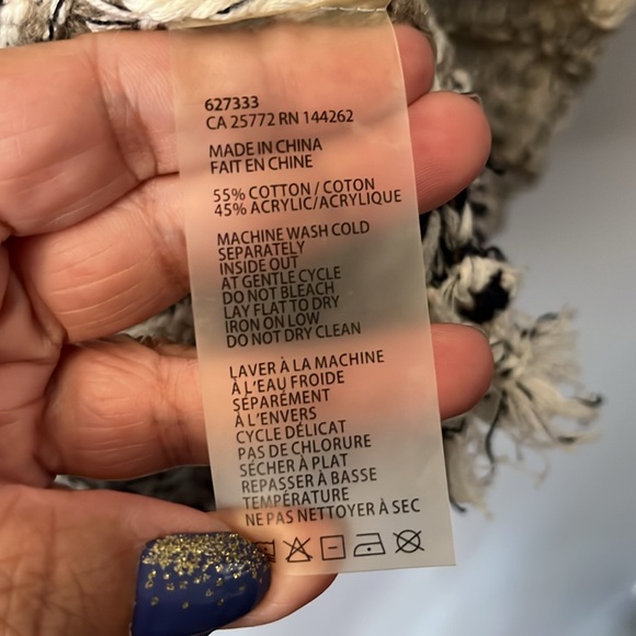 Dex Cream Beige Brown Hooded Open Front Cozy Boho Cardigan Knit Sweater Size S - Picture 6 of 12